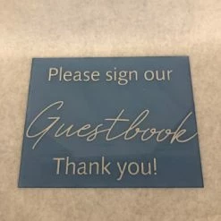 Something Blue "Please Sign Our..."Sign Size 2pc Acrylic Periwinkle SIGNS DECOR