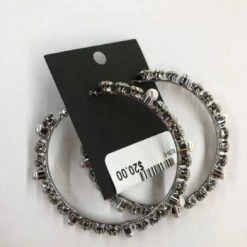 Something Blue NEW ARRIVALS Sophia Collection Earrings Rhinestone/Opal Silver Hoops