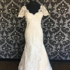 Something Blue Wedding Pronovias Wedding Dress Lace Ivory & Blush Size 8 NEW ARRIVALS