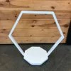 Something Blue Cake Stand Wood Hexagon White Size 24.5"x22" CAKE ACCESSORIES