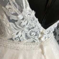 Something Blue Allure Bridal 3363L Size 2 Champange Tulle With Sequin And Lace