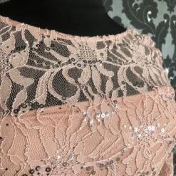 Something Blue FORMAL/MOTHER'S DRESSES Size 14 Blush JS Collection Knee Length Lace Long Sleeve