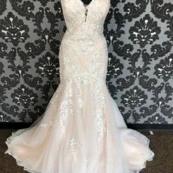 Something Blue Essense D2615 Wedding Dress Size 16 Sequin/Lace Ivory Strapless