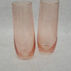 Something Blue Glassware Glass Blush/Gold Size 2pc Toasting Glasses GLASSWARE