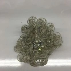 Something Blue Wedding Bel Aire Hair Piece Mesh/Beaded Silver Hair Accessories