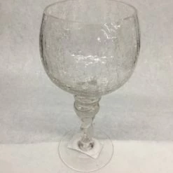 Something Blue DECOR Hobby Lobby Candle Holder Crackle Glass Clear Size 10" CANDLES