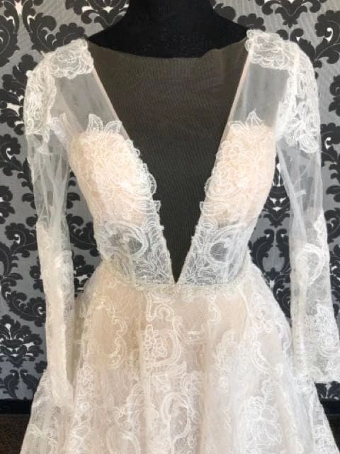 Something Blue Calla Blanche CALISTA 18231 Women's Wedding Dress Lace Ivory/Nude A-line WEDDING DRESSES 4 Something Blue Calla Blanche CALISTA 18231 Women's Wedding Dress Lace Ivory/Nude A-line WEDDING DRESSES