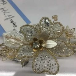 Something Blue Wedding Size 4.75 In Gold Marionat Pearls/Tulle NEW ARRIVALS