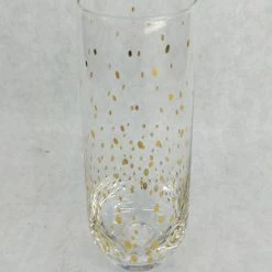 Something Blue DECOR Champagne Flute Glass Gold Size 6.5" Stemless GLASSWARE