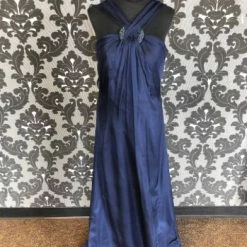 Something Blue Mikael Aghal 28579 Women's MOB Silk Navy Size 12 Floor Chiffon