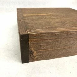 Something Blue DECOR Cake Stand Wood Dark Stain Size 13"x13"x3.5" Rustic