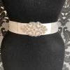 Something Blue Silver Satin/Rhinestone Beaded BELTS