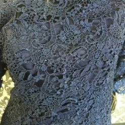 Something Blue Cameron Blake Women's MOB Lace & Crepe Navy Size 14 Floor FORMAL/MOTHER'S DRESSES