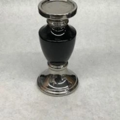 Something Blue Signature Homestyles Pillar Candle Holder Ceramic Black/Silver CANDLES DECOR