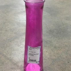 Shopsomethingblue 9" Tapered Pink Glass Bud Vase