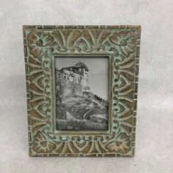 Something Blue Frame Size 9.5"x11.5" Wood Teal/Brown SIGNS DECOR