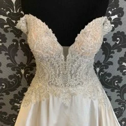 Something Blue Allure Bridal C564 Size 14 Satin And Sequin Ivory Ballgown