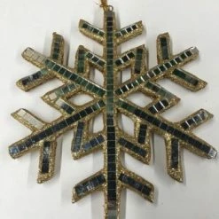 Something Blue Wedding Christmas Ornament Snowflake Gold