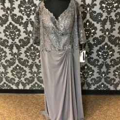 Something Blue FORMAL/MOTHER'S DRESSES Cameron Blake 217646 Women's MOB Lace/ Poly Spandex Charcoal Size 22W