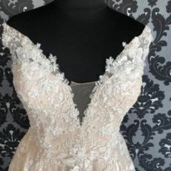 Something Blue WEDDING DRESSES Justin Alexander 88048 Women's Wedding Dress Lace Champagne