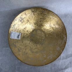 Something Blue Bowl Size 12"x3" Glass Gold Round GLASSWARE