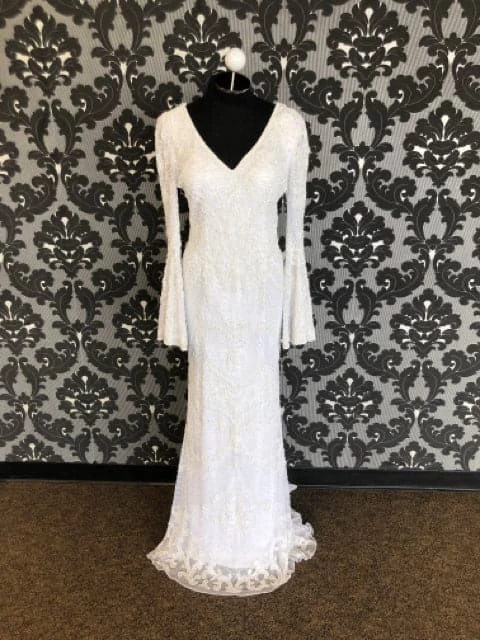Something Blue Primavera Wedding Dress Beaded Ivory Size 12 Long Bell Sleeve WEDDING DRESSES 3 Something Blue Primavera Wedding Dress Beaded Ivory Size 12 Long Bell Sleeve WEDDING DRESSES