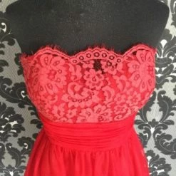 Something Blue Emma Mae Bridal Women's Formal Lace/Tulle Red Size 10 Cocktail