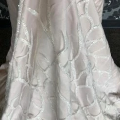 Something Blue WEDDING DRESSES Perfioni Couture Women Champagne Satin Ivory Glitter Patterned Size 10