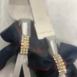 Something Blue DECOR Cake Cutting Metal Navy/Burgundy Size 2pc CAKE ACCESSORIES
