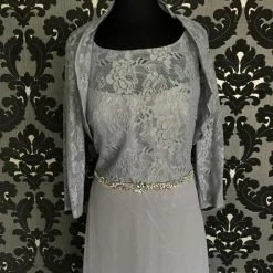Something Blue Size M Silver May Queen Lace/Satin