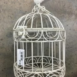 Something Blue Wedding Birdcage Metal White Size 9"x6" LANTERNS/BIRDCAGES