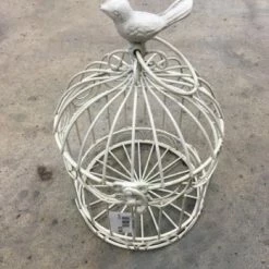 Something Blue Wedding Birdcage Metal White Size 9"x6" LANTERNS/BIRDCAGES