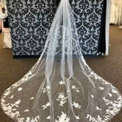 Something Blue Cathedral Ivory Tulle With Sequin Lace Veil