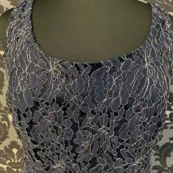 Something Blue Ignite Evenings Women Formal Lace/Chiffon Navy Size 16 W/ Shawl FORMAL/MOTHER'S DRESSES