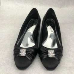 Something Blue Easy Street Eloise Women Shoe Satin Black Size 10 SHOES