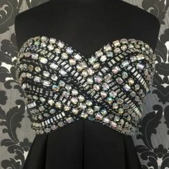 B. Darlin Size 11/12 Black Rhinestone Strapless Bodice Pleated Skirt FORMAL/MOTHER'S DRESSES 7 B. Darlin Size 11/12 Black Rhinestone Strapless Bodice Pleated Skirt FORMAL/MOTHER'S DRESSES