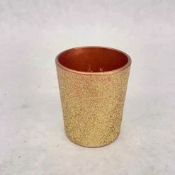 Something Blue Votive Holder Glitter Rose Gold Size 2.5" CANDLES
