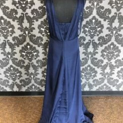 Something Blue Mikael Aghal 28579 Women's MOB Silk Navy Size 12 Floor Chiffon