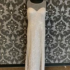 Something Blue Madeline Gardner 71936 Formal Lace Silver Size 10 FORMAL DRESSES FORMAL/MOTHER'S DRESSES