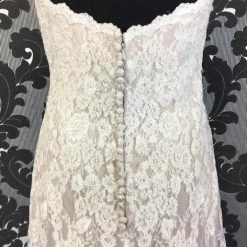 WEDDING DRESSES Size 12 Champagne/Ivory Wtoo Lace Strapless Sheath Sweetheart