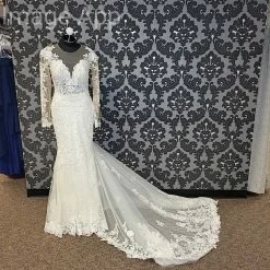 Something Blue Essense Of Australia D2602 Lace Porcelain AS IS HOLES IN MESH THROUGHOUT WEDDING DRESSES