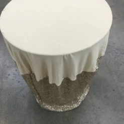 Something Blue Wedding Tablecloth Stretch Sequin Champagne Size 30