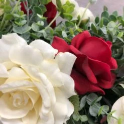 Something Blue DECOR Swag Size 3' Floral Green/Red/White FLORAL