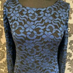 Something Blue Jessica Howard Women's Formal Lace Black/Royal Blue Size 8 FORMAL/MOTHER'S DRESSES