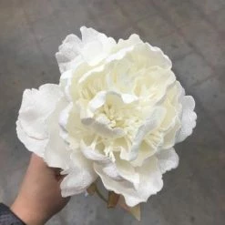 Something Blue Wedding DECOR 27" Ivory Flowers Fabric Peony