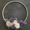 Something Blue Wedding Sola Flowers Wreath Jute/Floral Brown/Gray/Purple/Ivory/Silver Size 19.5" FLORAL DECOR