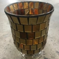 Shopsomethingblue 6" Mosaic Glass Footed Hurricane DECOR