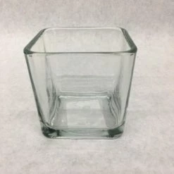 Something Blue Wedding Vase Glass Clear Size 3.5" Square VASES DECOR