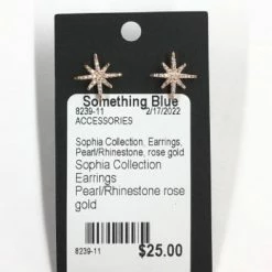 Something Blue Sophia Collection Earrings Pearl/Rhinestone Rose Gold NEW ARRIVALS