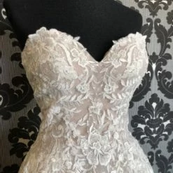 Something Blue Da Vinci Women Wedding Dress Sequin Lace Ivory/latte Size 4 WEDDING DRESSES